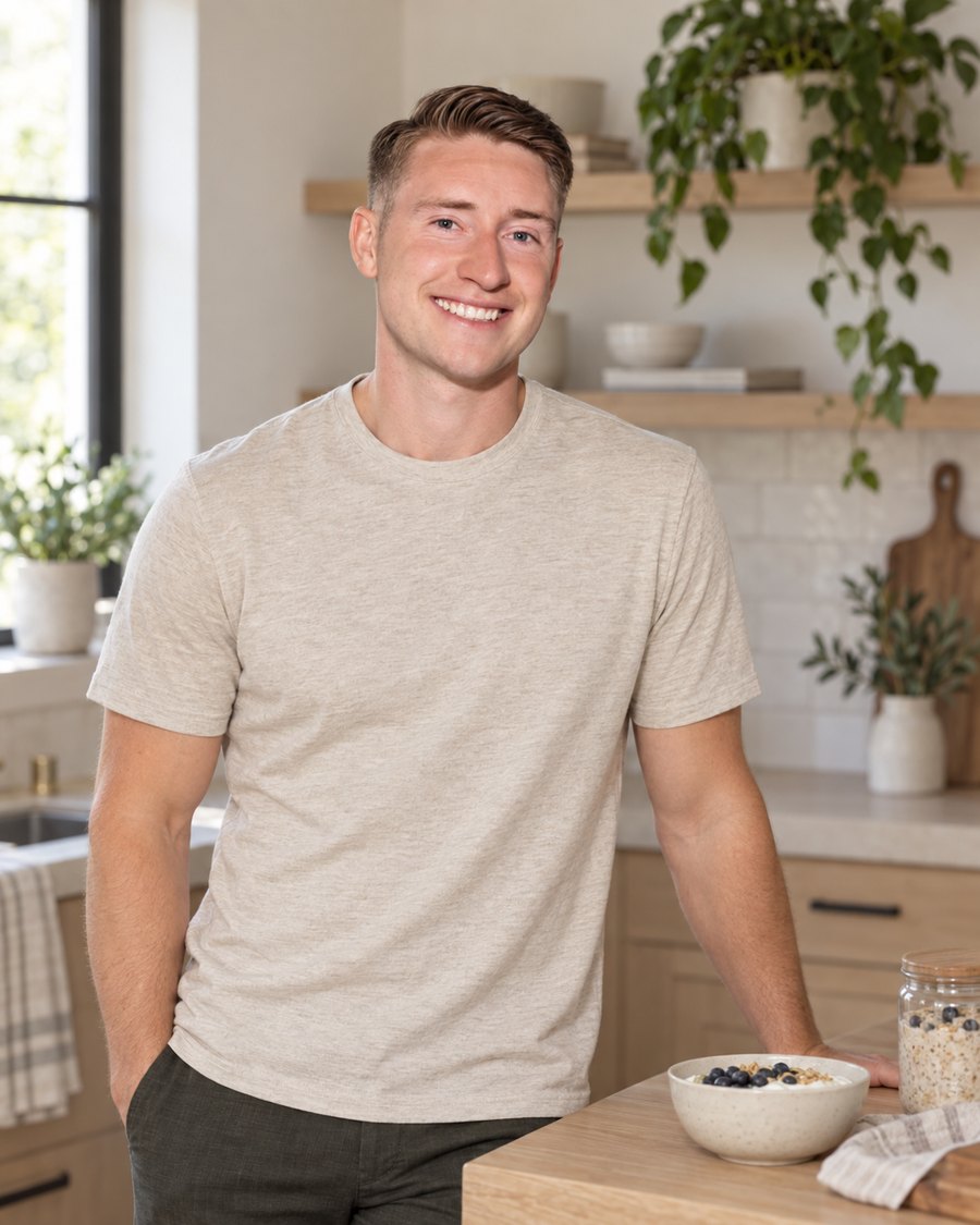 Axel in his kitchen (AI illustration from his own photos)